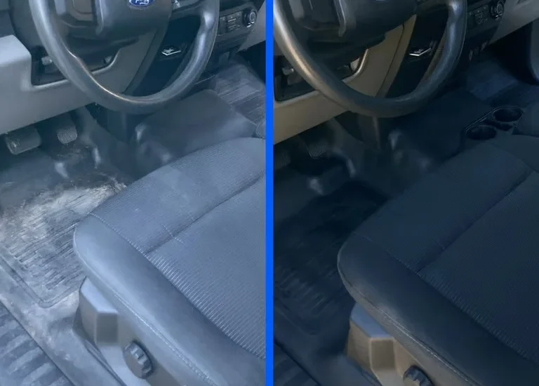 Before and after mobile car detailing result