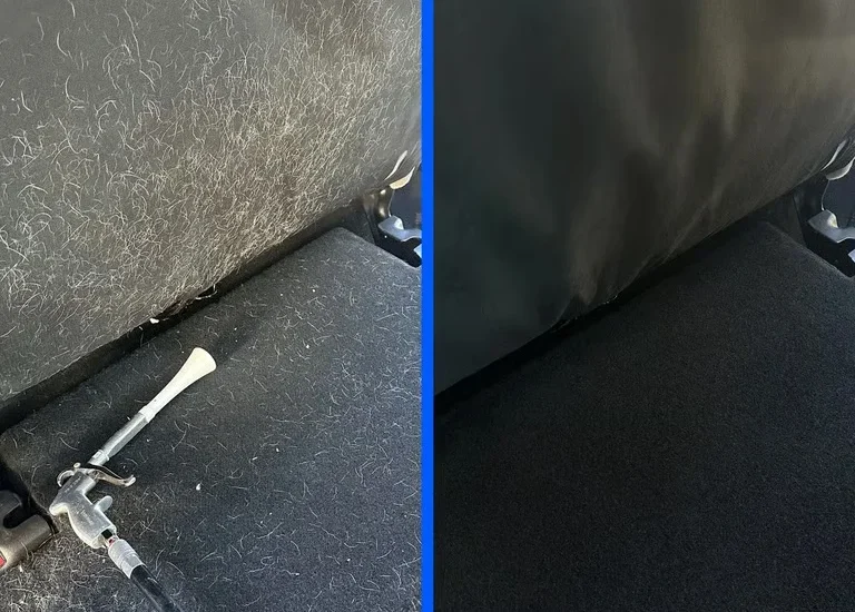 Before and after mobile car detailing result